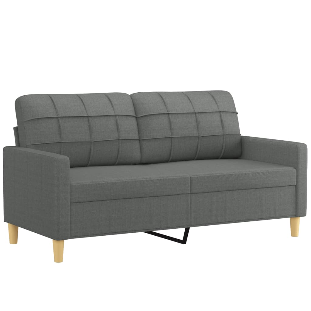 2-dijelni set sofa s jastucima tamnosivi od tkanine