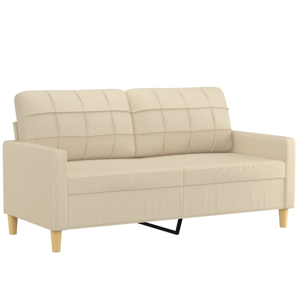 3-dijelni set sofa s jastucima krem od mikrovlakana