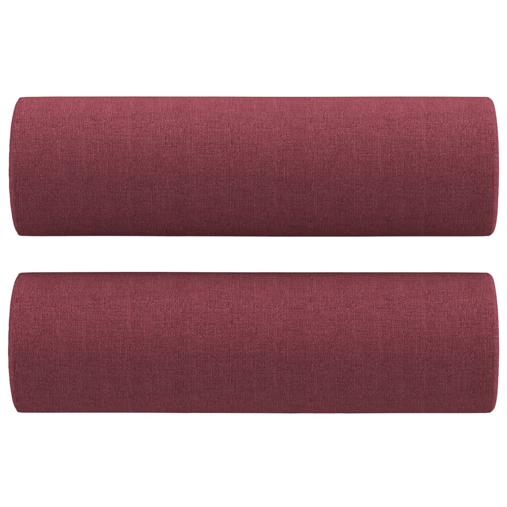 3-dijelni set sofa s jastucima crvena boja vina od tkanine