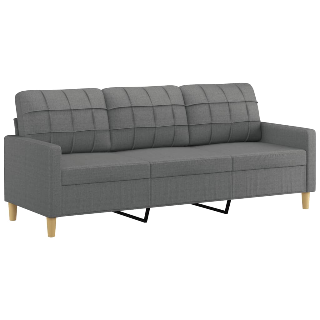 2-dijelni set sofa s jastucima tamnosivi od tkanine