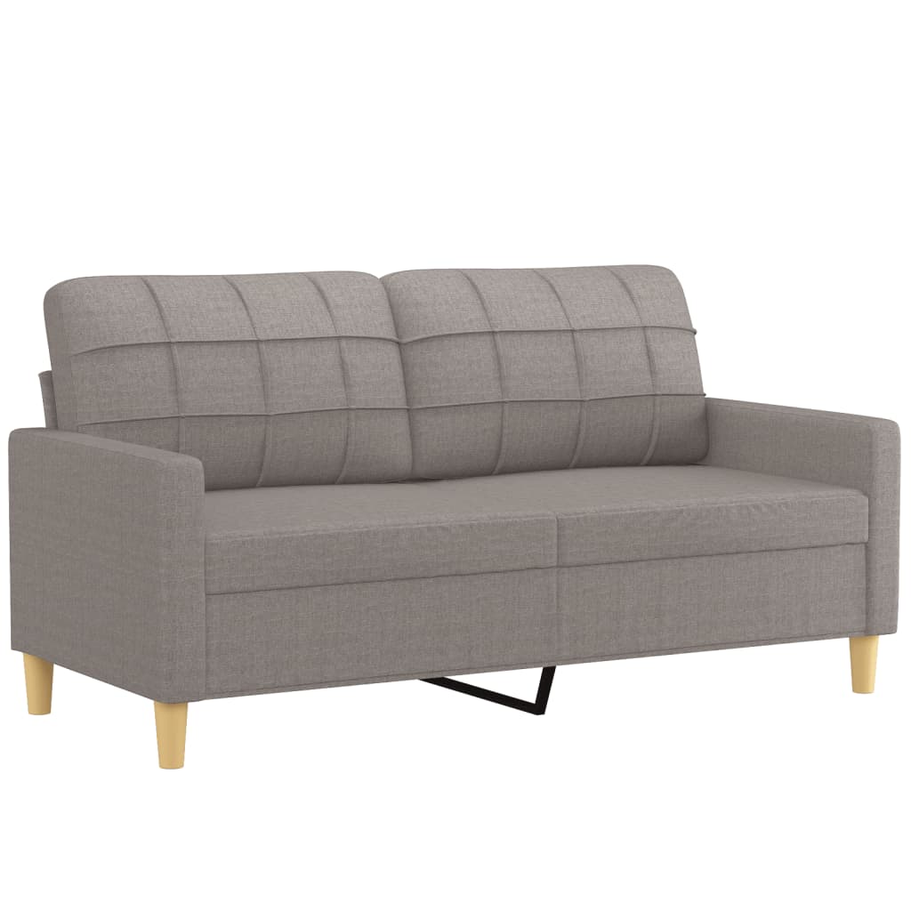 2-dijelni set sofa s jastucima smeđesivi od tkanine