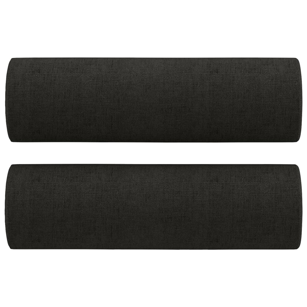 2-dijelni set sofa s jastucima crni od tkanine