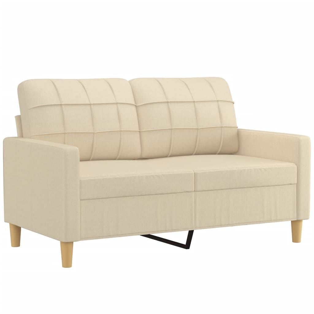 3-dijelni set sofa s jastucima krem od mikrovlakana
