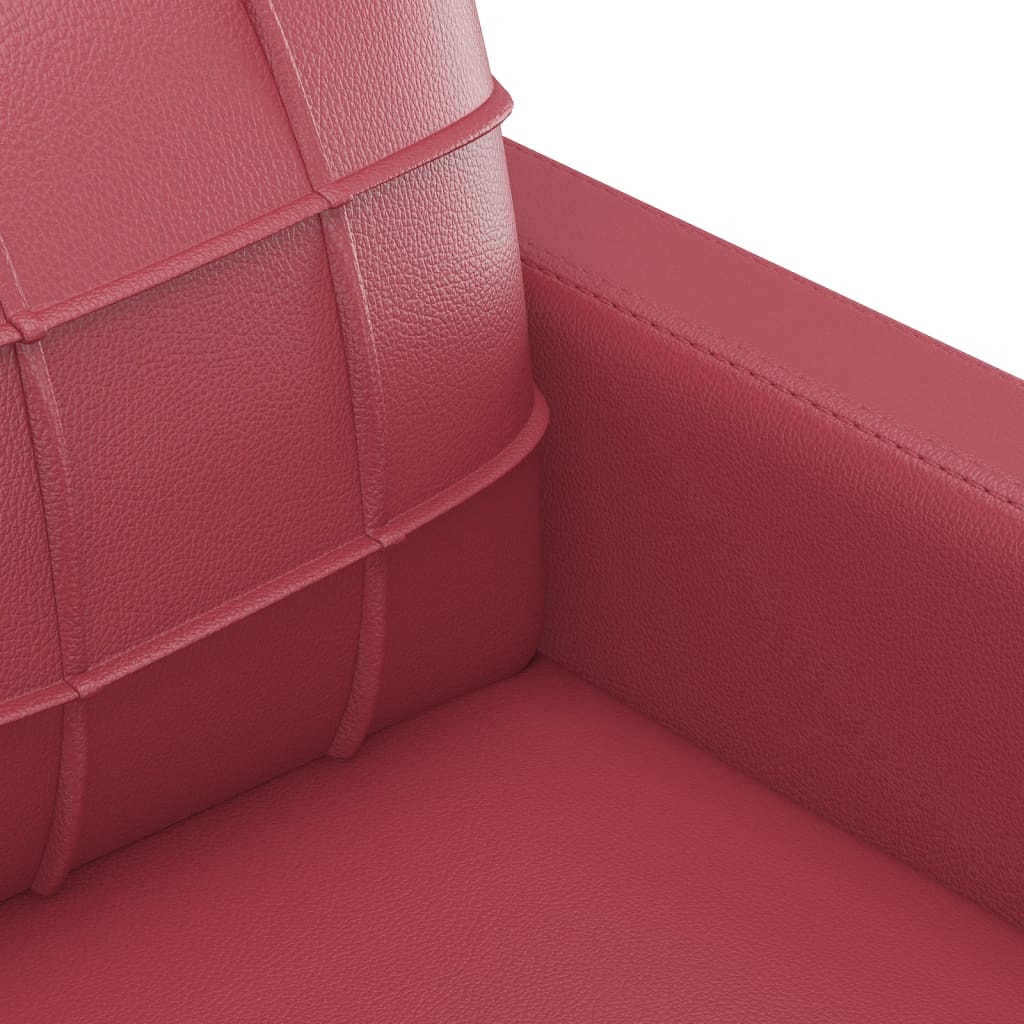4-dijelni set sofa s jastucima crvena boja vina od umjetne kože