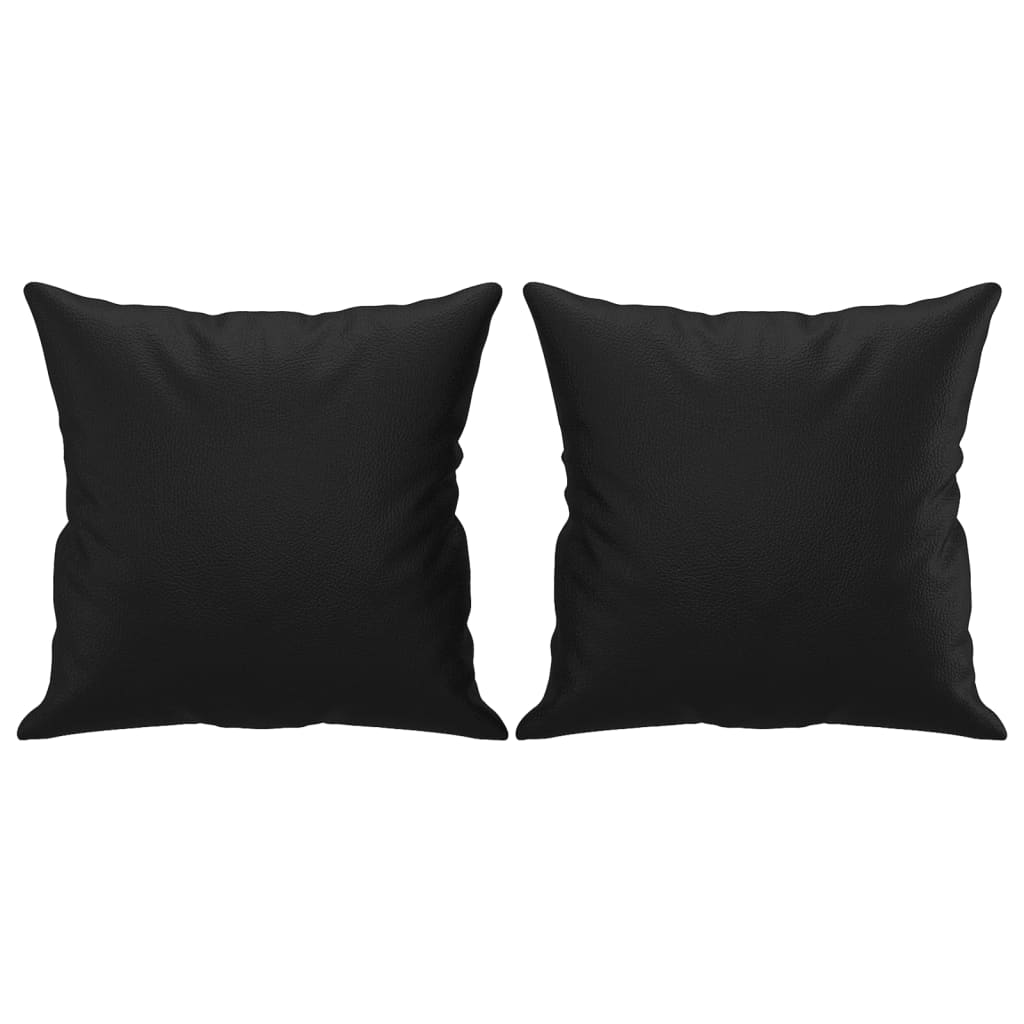 3-dijelni set sofa s jastucima crna od umjetne kože
