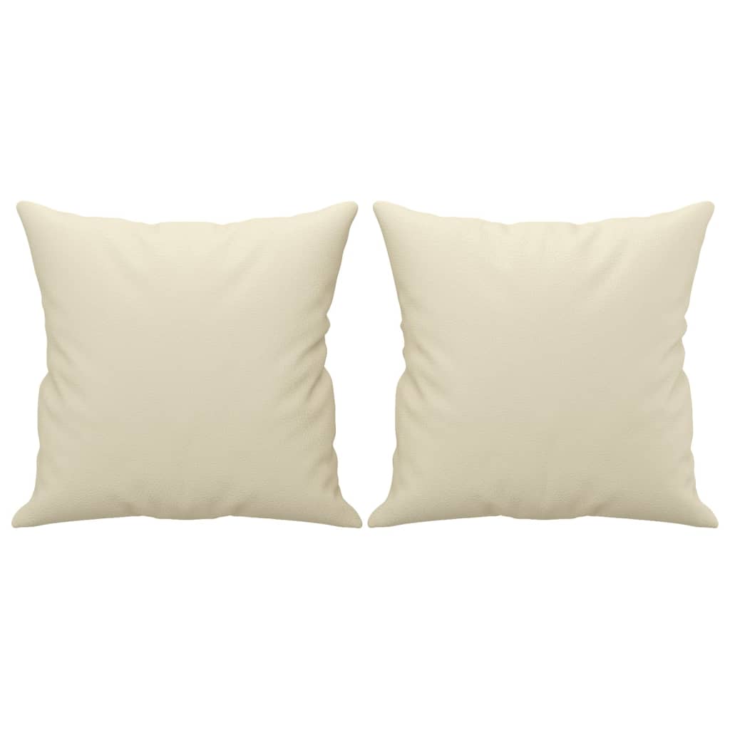 3-dijelni set sofa s jastucima krem od umjetne kože