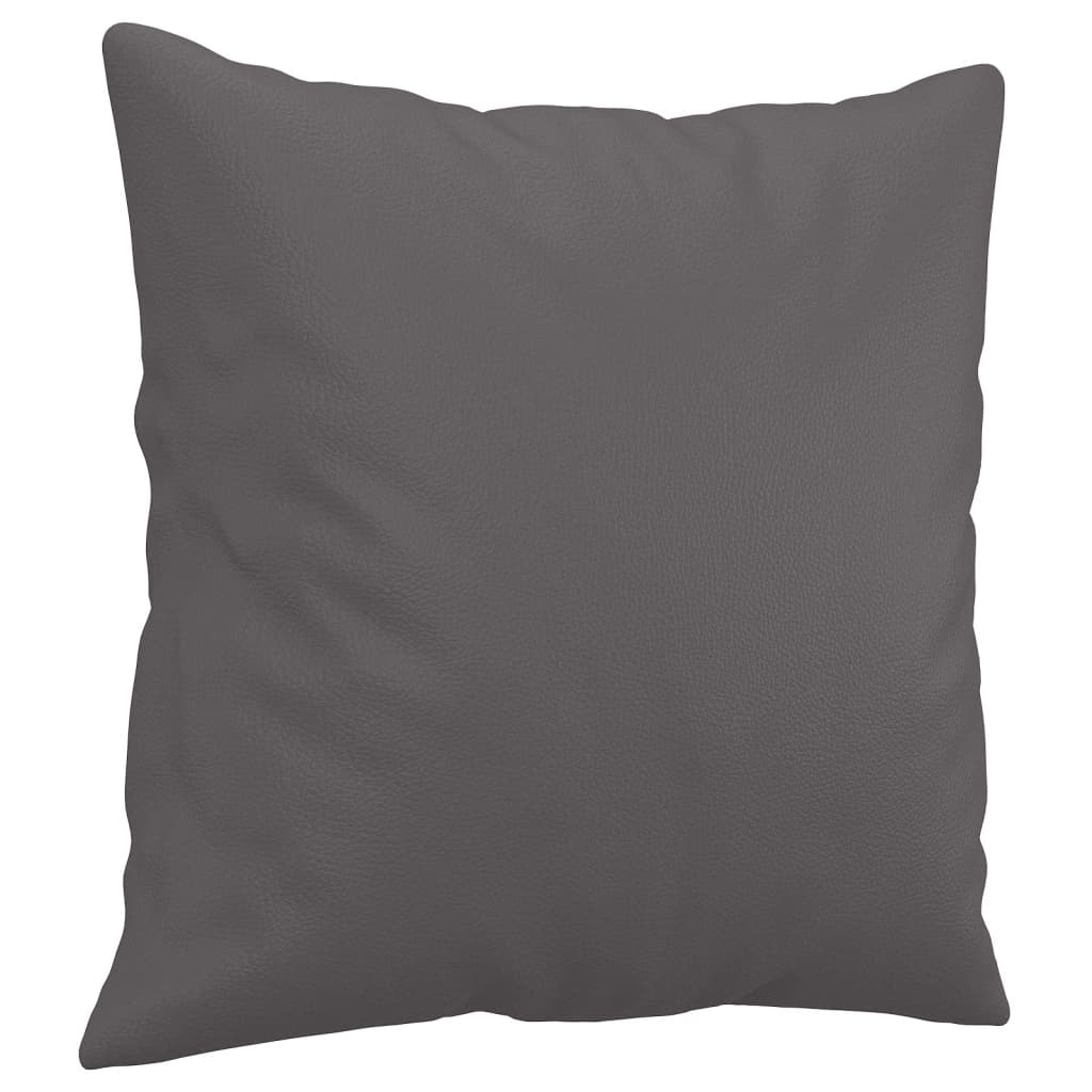 4-dijelni set sofa s jastucima sivi od umjetne kože