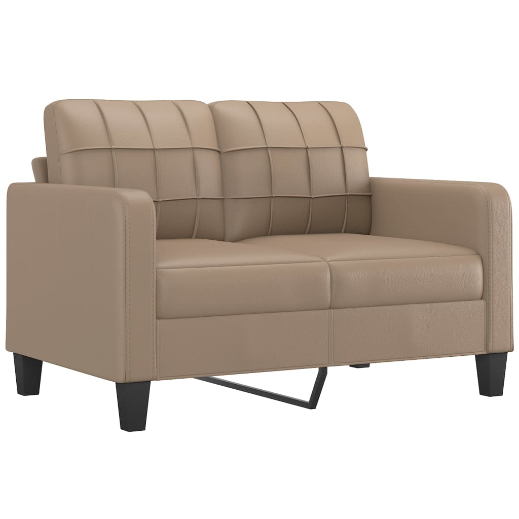 4-dijelni set sofa s jastucima boja cappuccina od umjetne kože