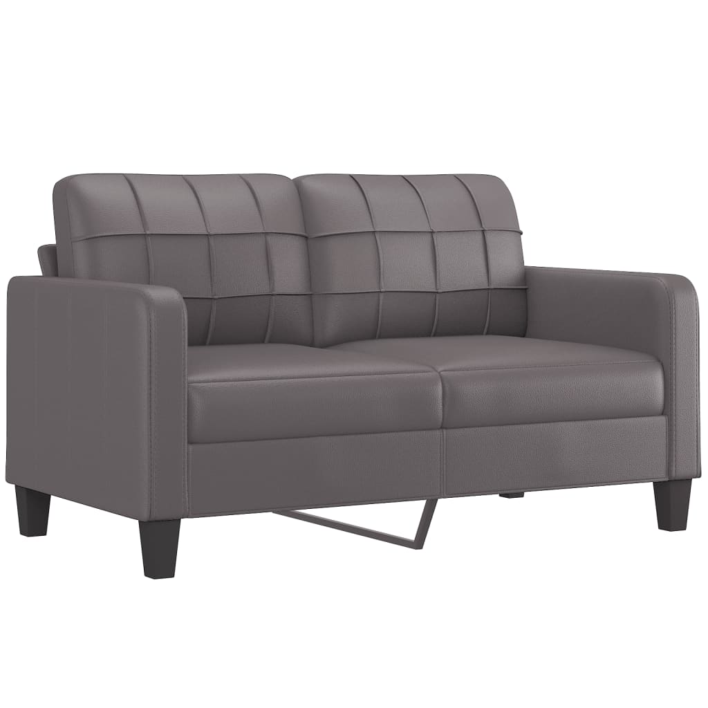 2-dijelni set sofa s jastucima sivi od umjetne kože