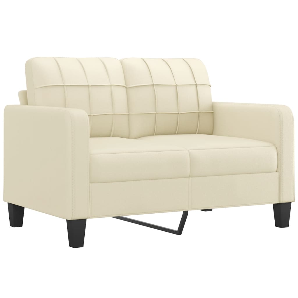 3-dijelni set sofa s jastucima krem od umjetne kože