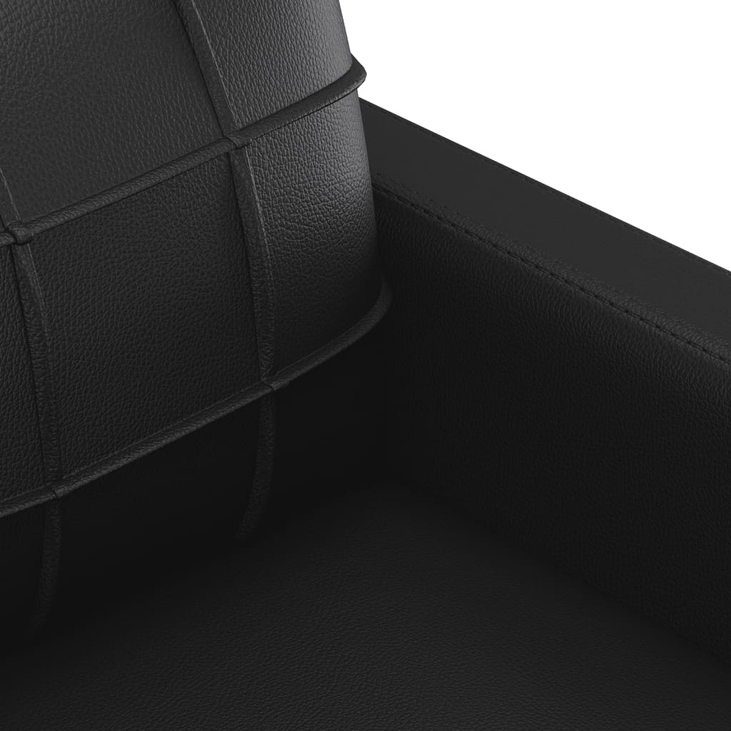 2-dijelni set sofa s jastucima crni od umjetne kože