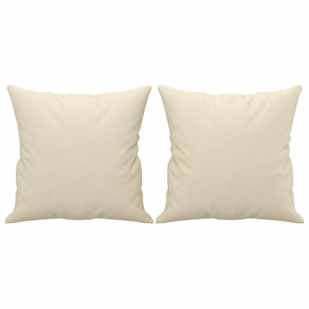 2-dijelni set sofa s jastucima krem od umjetne kože
