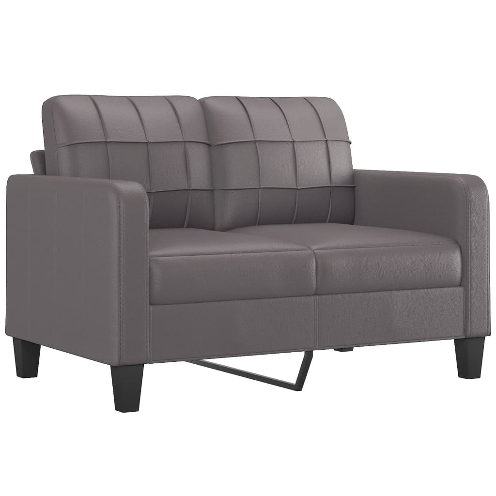 2-dijelni set sofa s jastucima sivi od umjetne kože