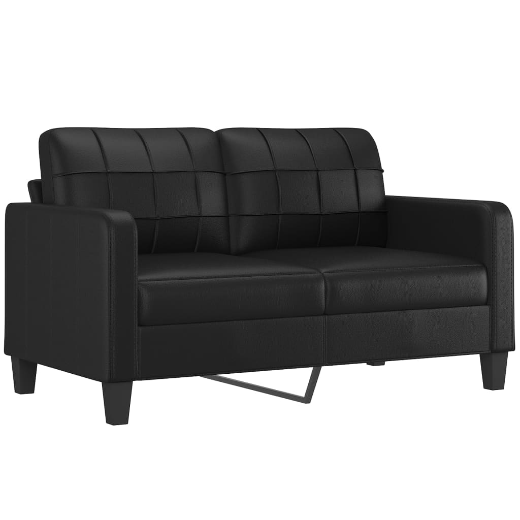 3-dijelni set sofa s jastucima crna od umjetne kože