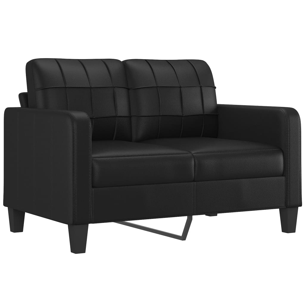 3-dijelni set sofa s jastucima crni od umjetne kože