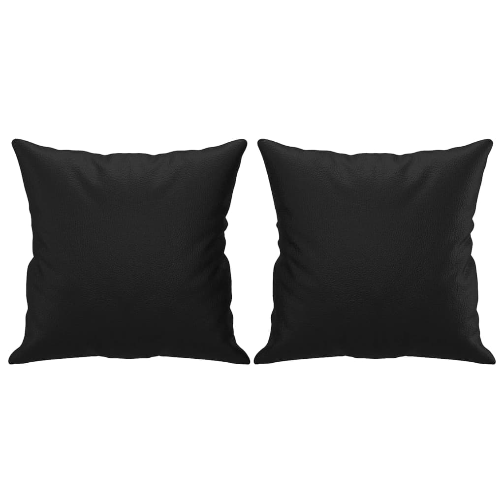 2-dijelni set sofa s jastucima crni od umjetne kože