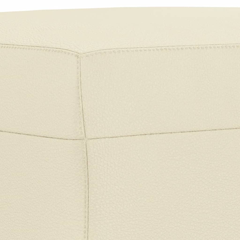 3-dijelni set sofa s jastucima krem od umjetne kože