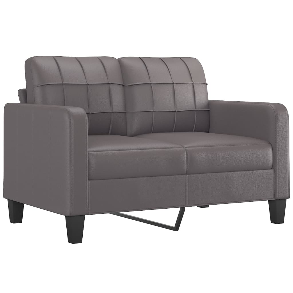 3-dijelni set sofa s jastucima sivi od umjetne kože