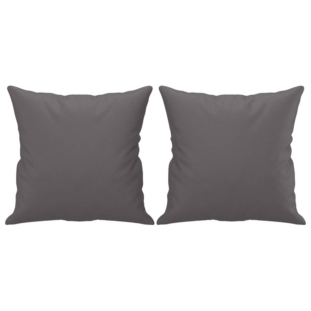 3-dijelni set sofa s jastucima sivi od umjetne kože