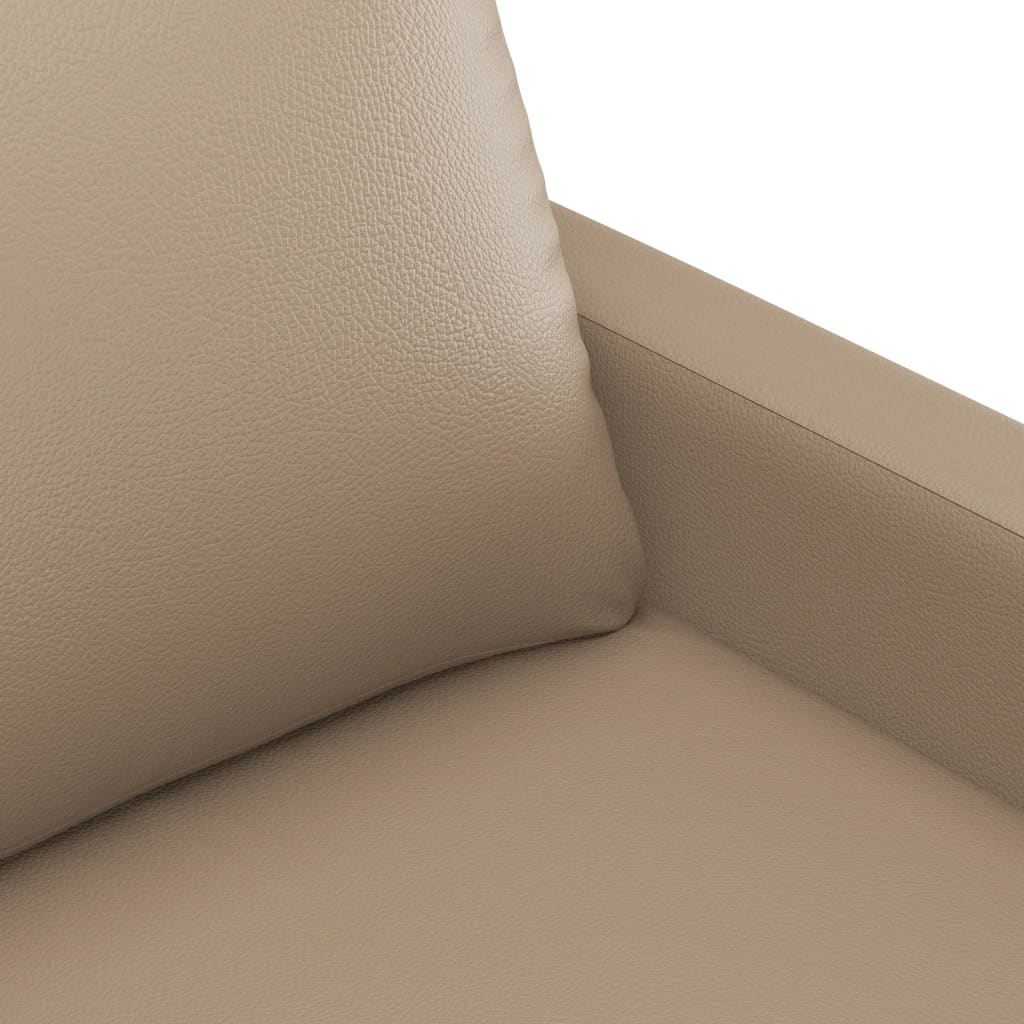 3-dijelni set sofa s jastucima boja cappuccina od umjetne kože