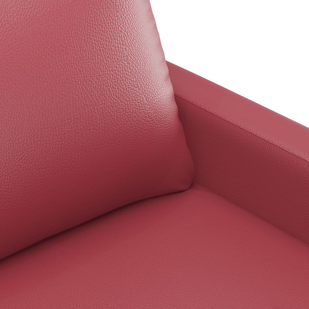 2-dijelni set sofa s jastucima boja vina od umjetne kože