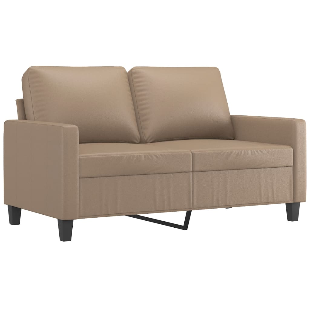 3-dijelni set sofa s jastucima boja cappuccina od umjetne kože