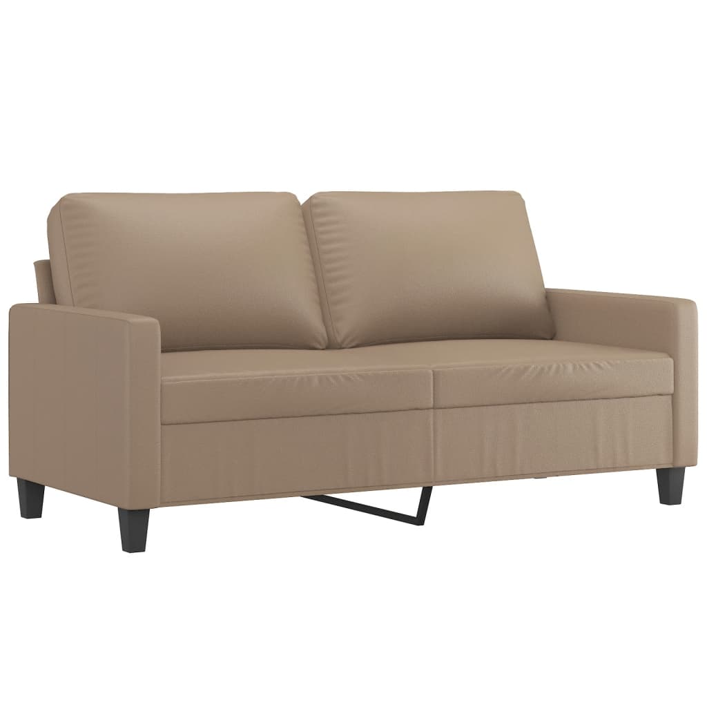 3-dijelni set sofa s jastucima boja cappuccina od umjetne kože
