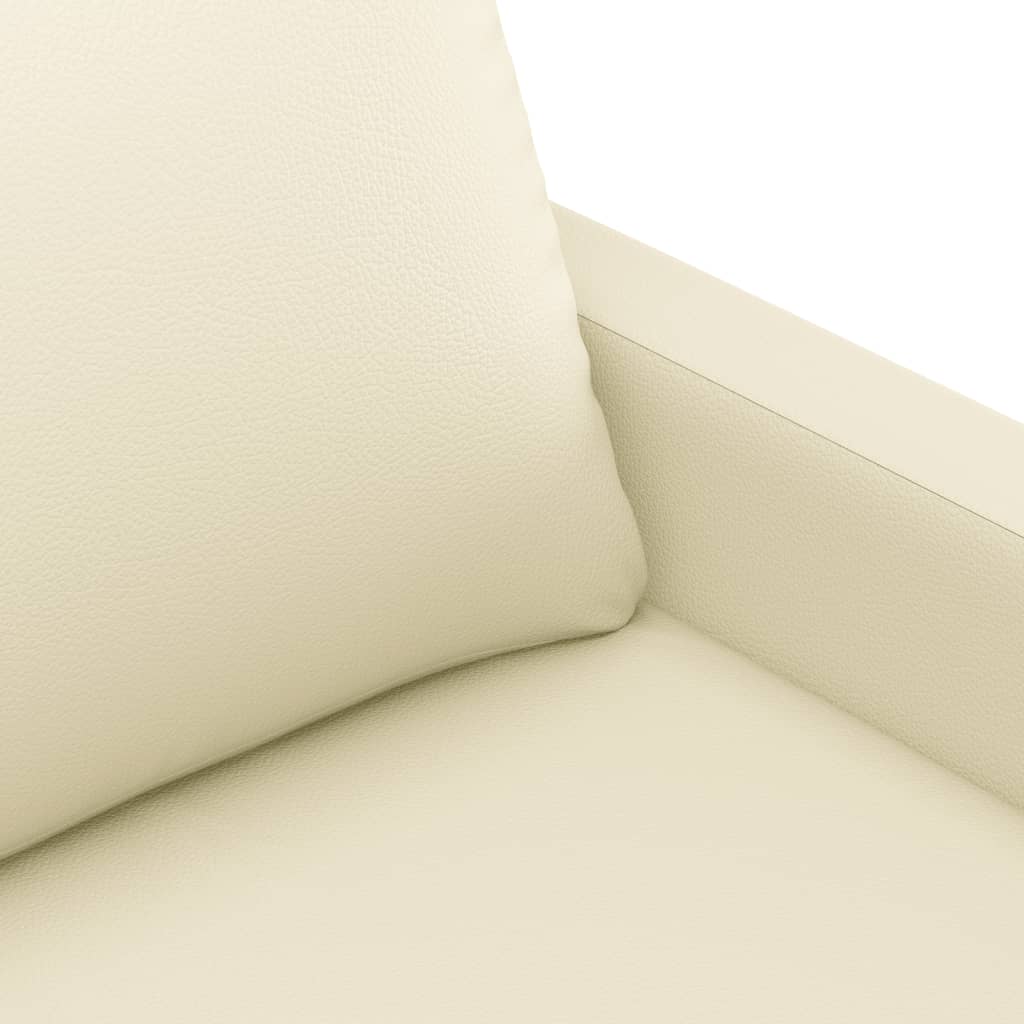 2-dijelni set sofa s jastucima krem od umjetne kože