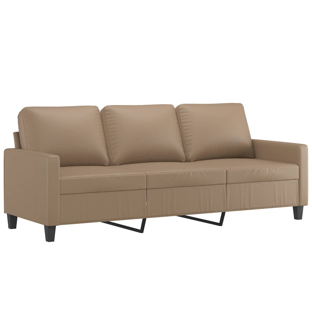 2-dijelni set sofa s jastucima boja cappuccina od umjetne kože
