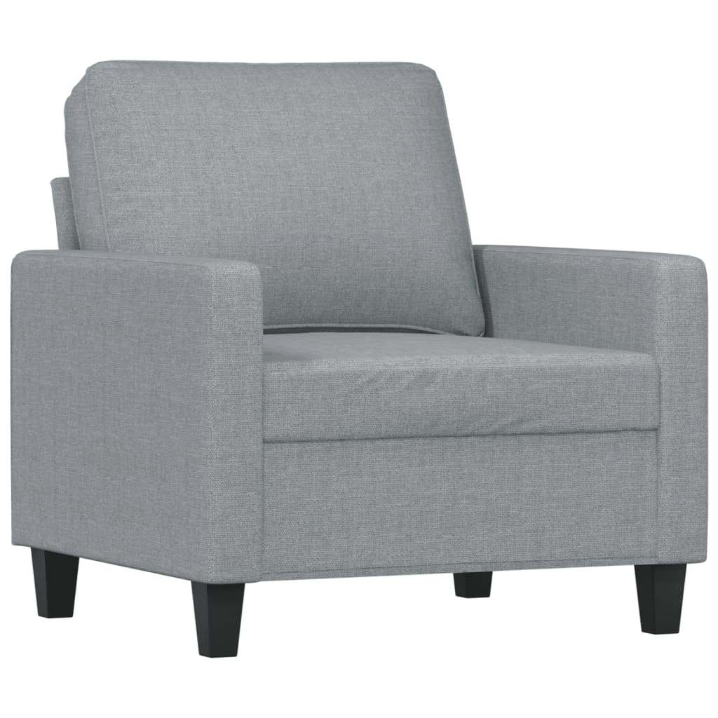 3-dijelni set sofa s jastucima svjetlosivi od tkanine