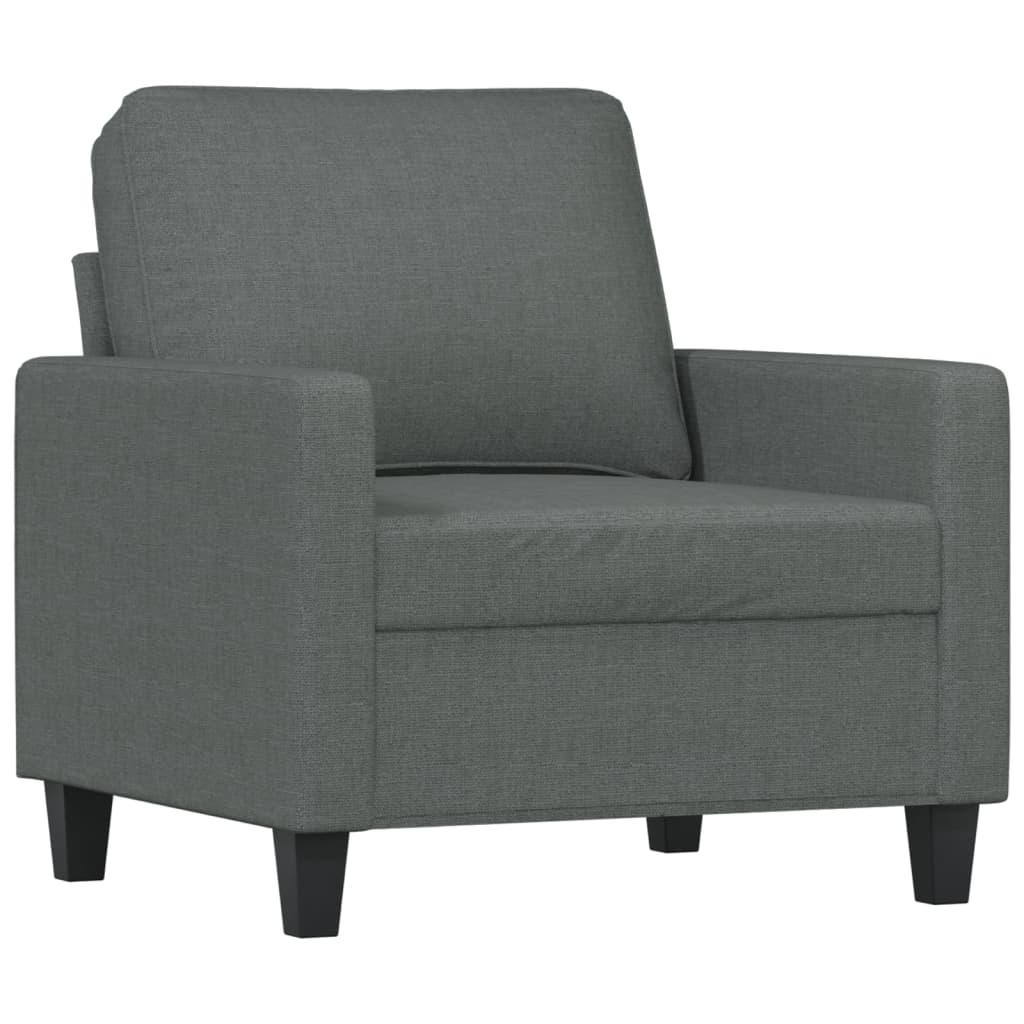 3-dijelni set sofa s jastucima tamnosivi od tkanine