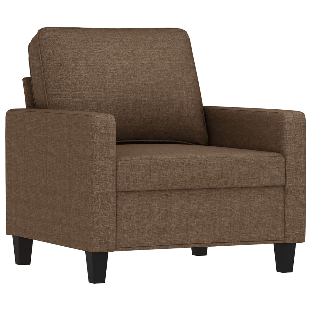 3-dijelni set sofa s jastucima smeđi od tkanine