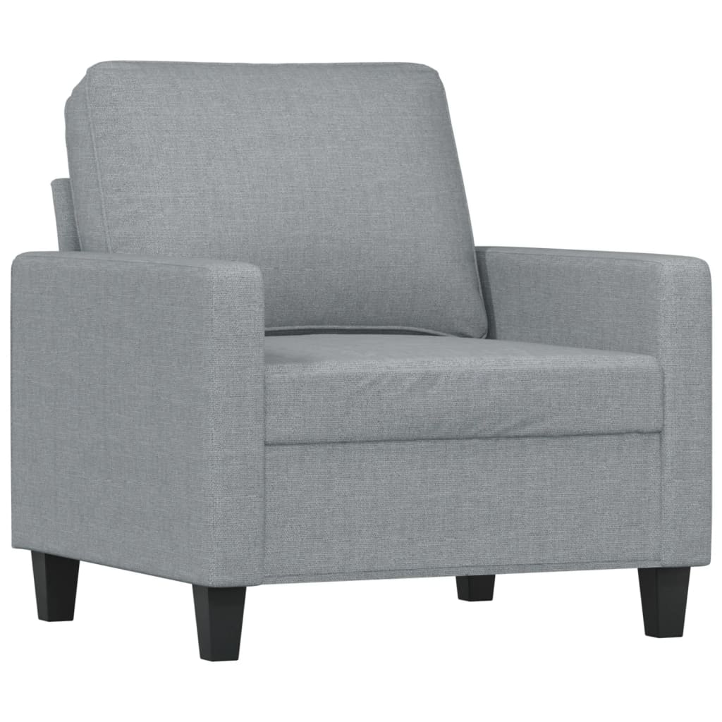 4-dijelni set sofa s jastucima svjetlosivi od tkanine