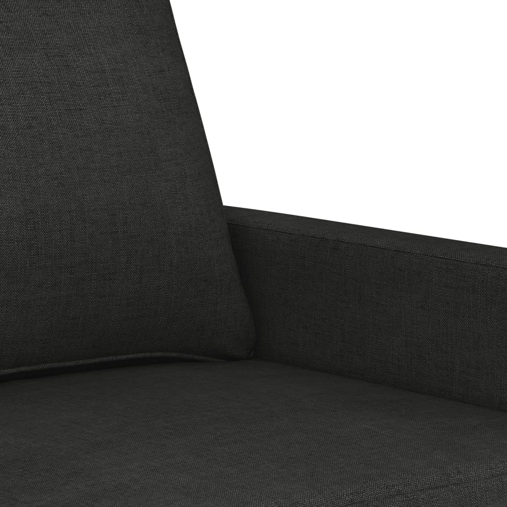 4-dijelni set sofa s jastucima crni od tkanine