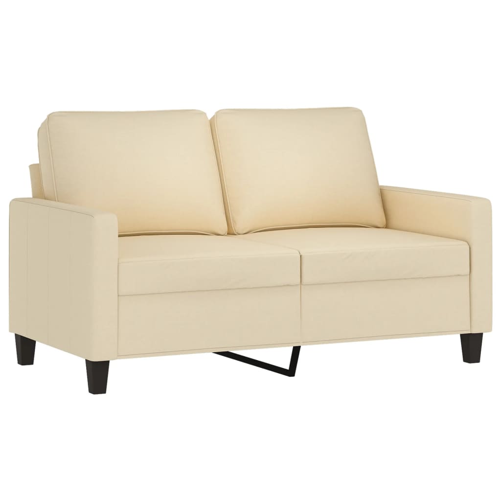 2-dijelni set sofa s jastucima krem od tkanine