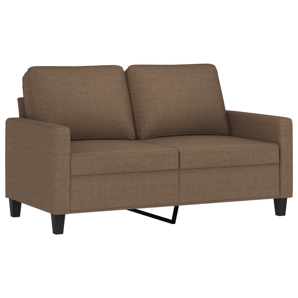 2-dijelni set sofa s jastucima smeđi od tkanine