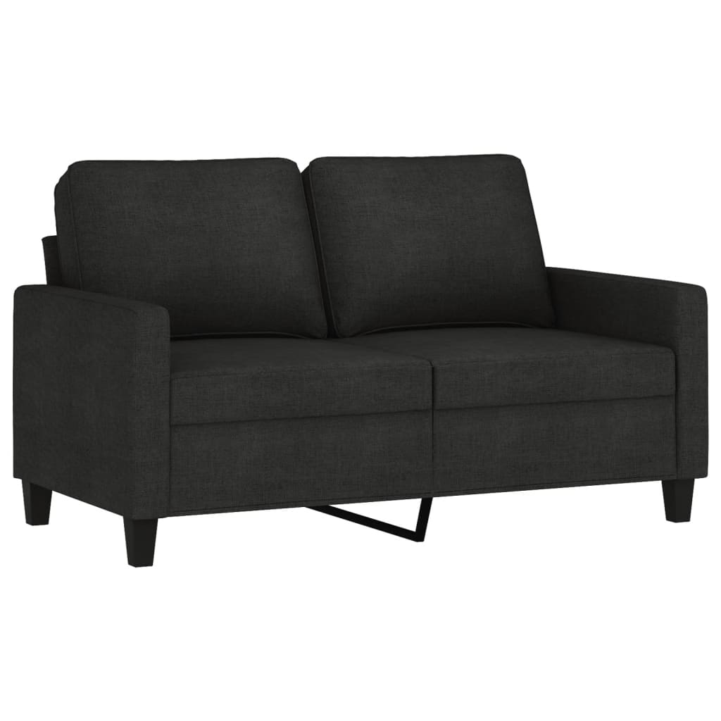 2-dijelni set sofa s jastucima crni od tkanine