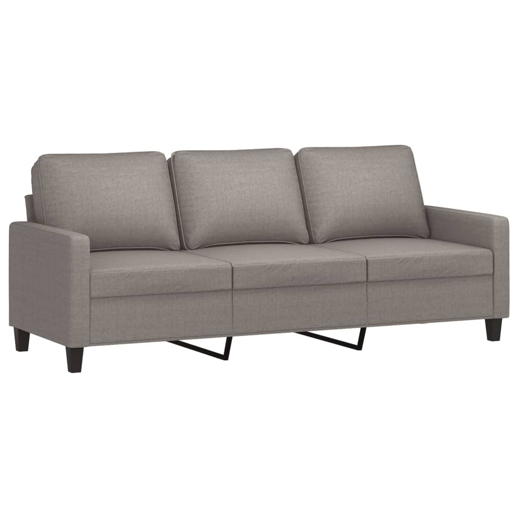 2-dijelni set sofa s jastucima smeđesivi od tkanine