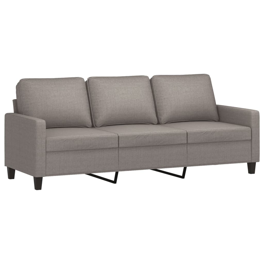 3-dijelni set sofa s jastucima smeđesivi od tkanine