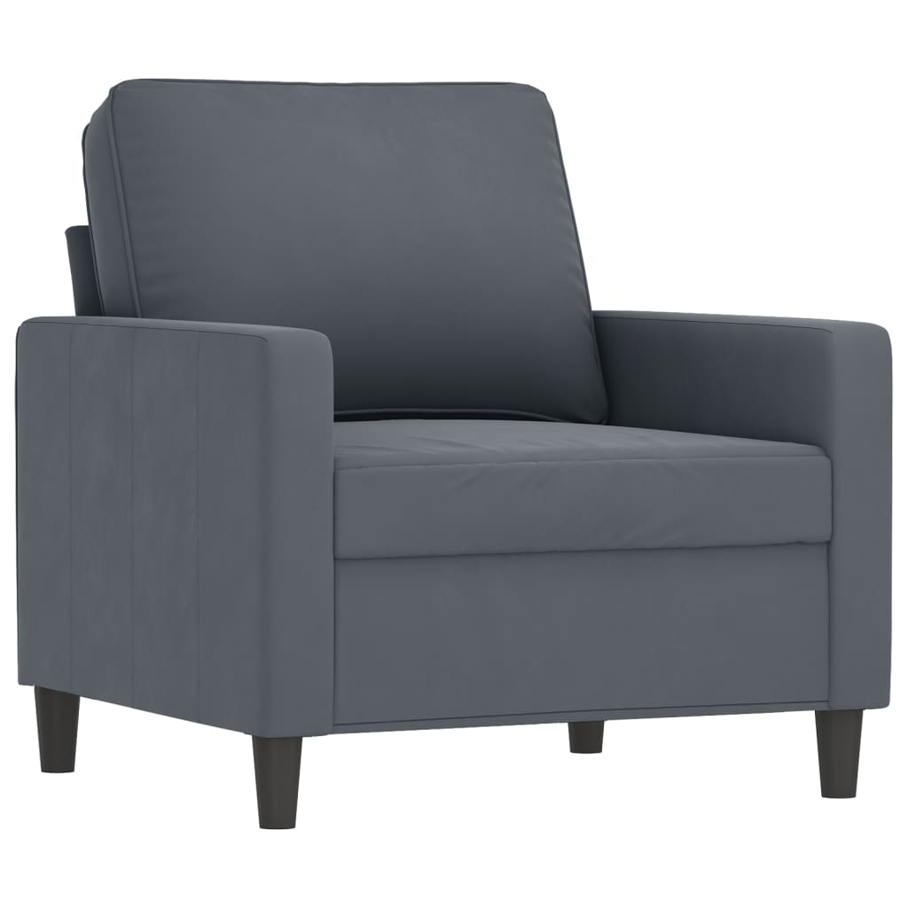4-dijelni set sofa s jastucima tamnosivi baršunasti