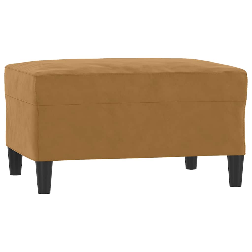 4-dijelni set sofa s jastucima smeđi baršunasti
