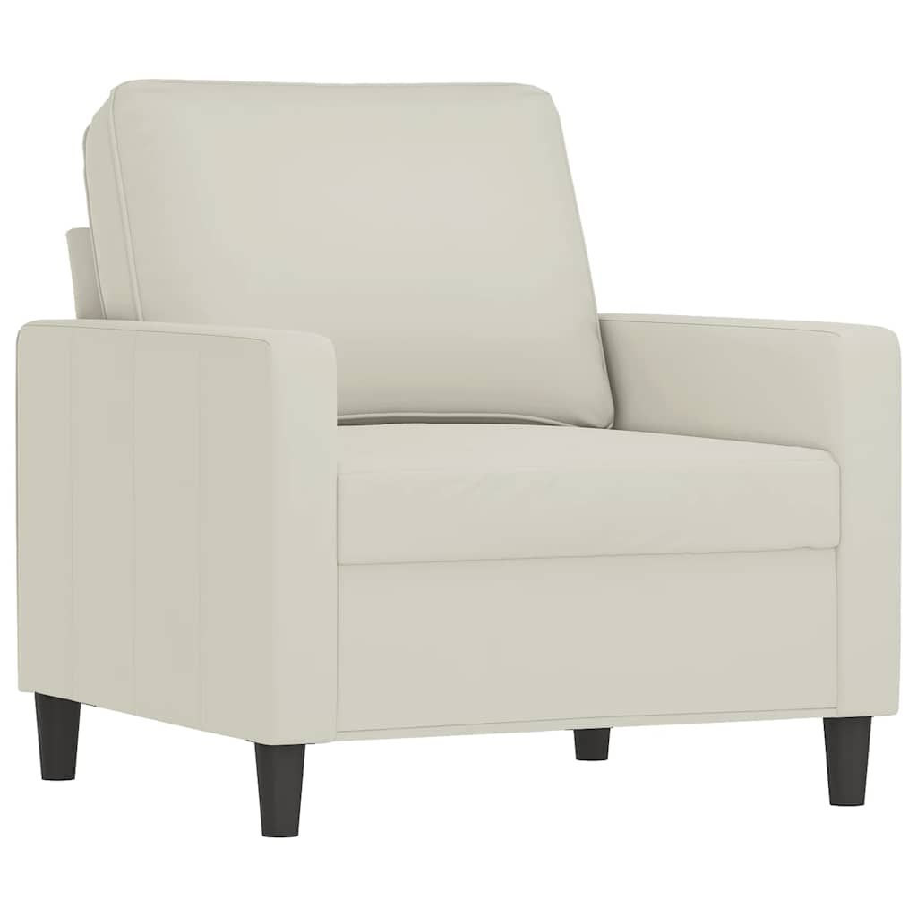 4-dijelni set sofa s jastucima krem baršunasti