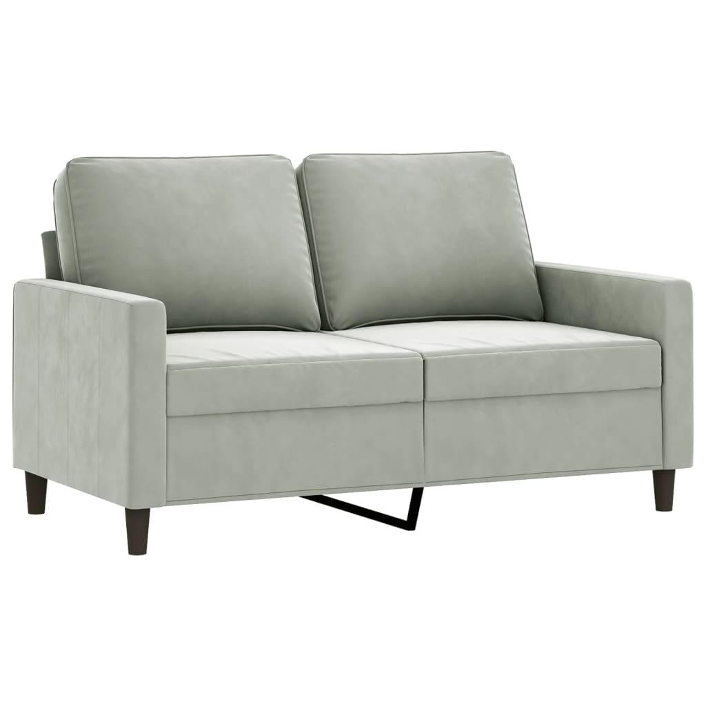 2-dijelni set sofa s jastucima svjetlosivi baršunasti
