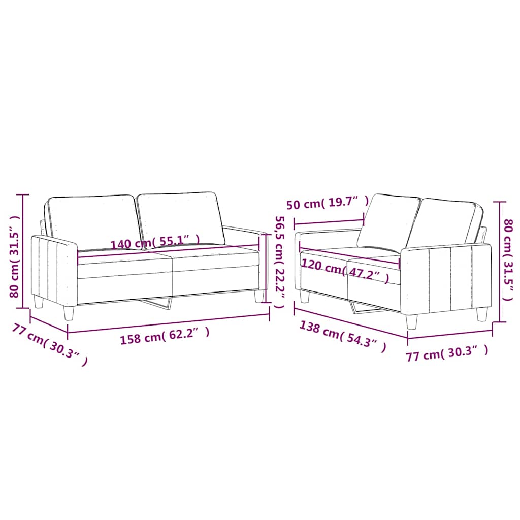2-dijelni set sofa s jastucima tamnozeleni baršunasti
