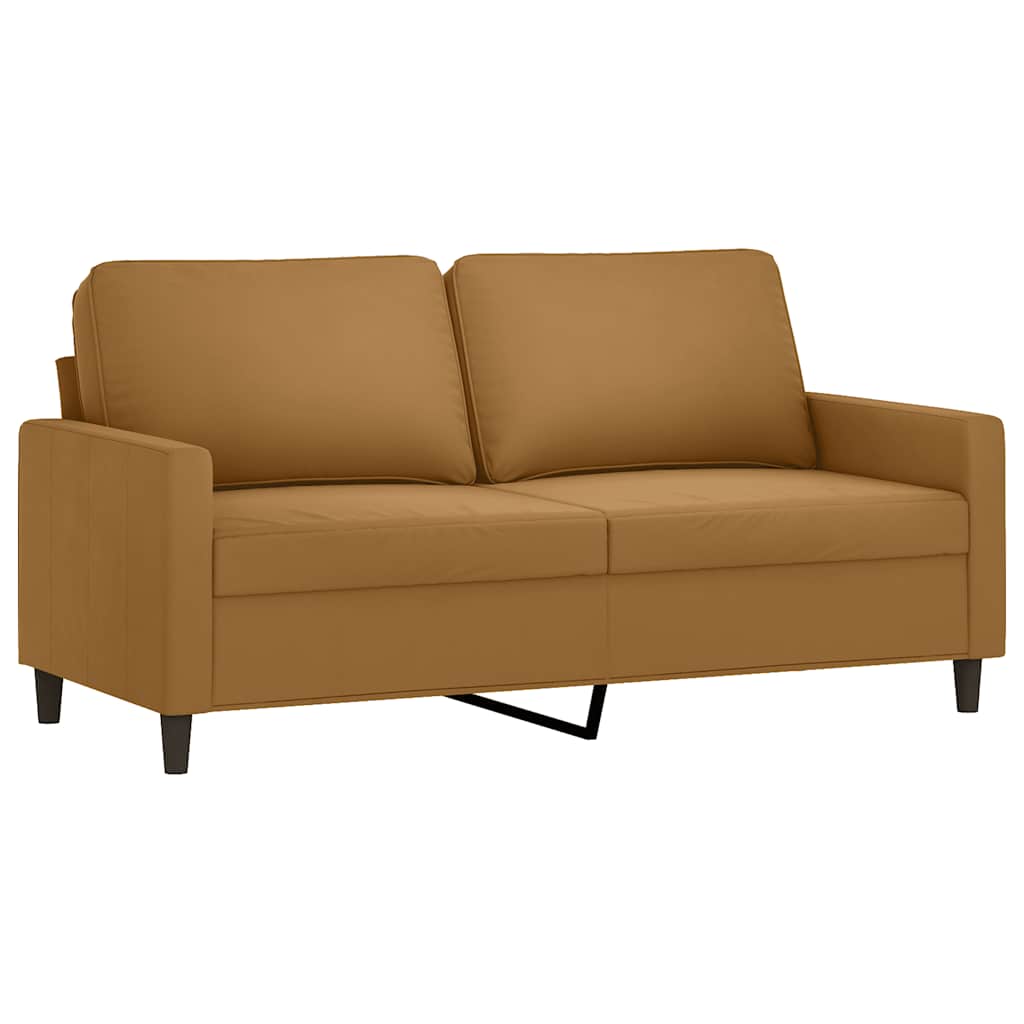2-dijelni set sofa s jastucima smeđi baršunasti