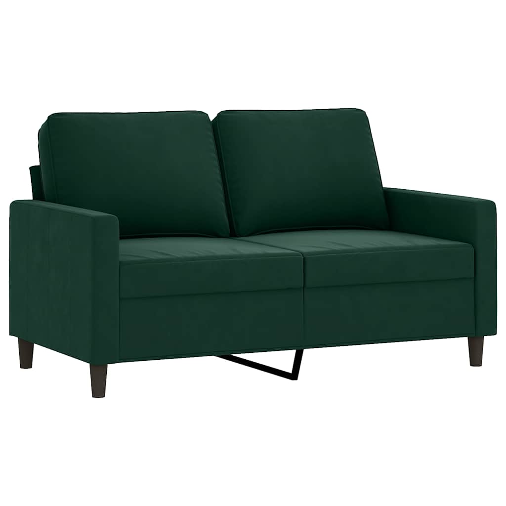 3-dijelni set sofa s jastucima tamnozeleni baršunasti