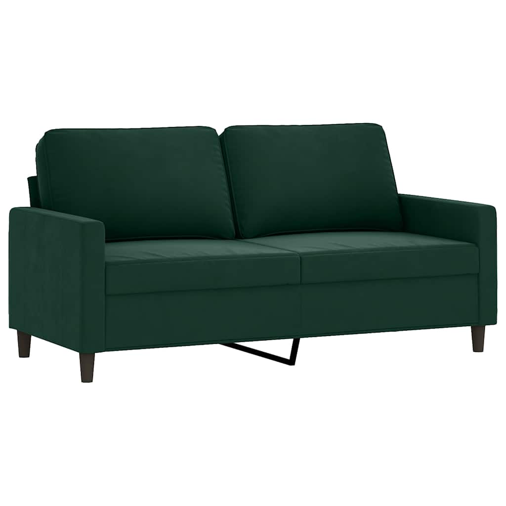 3-dijelni set sofa s jastucima tamnozeleni baršunasti