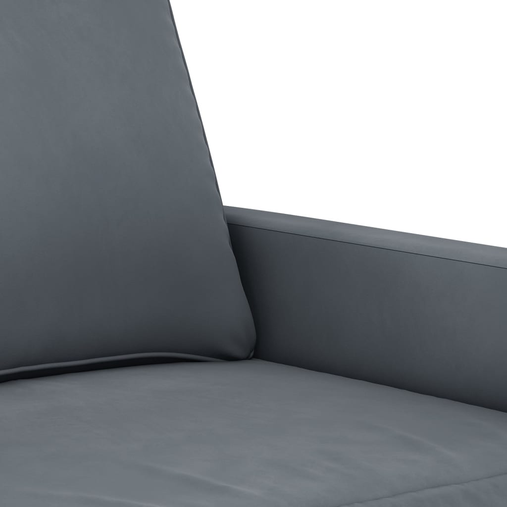 2-dijelni set sofa s jastucima tamnosivi baršunasti