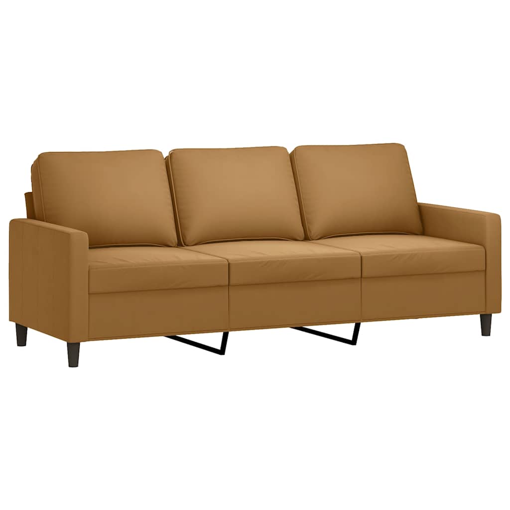 2-dijelni set sofa s jastucima smeđi baršunasti