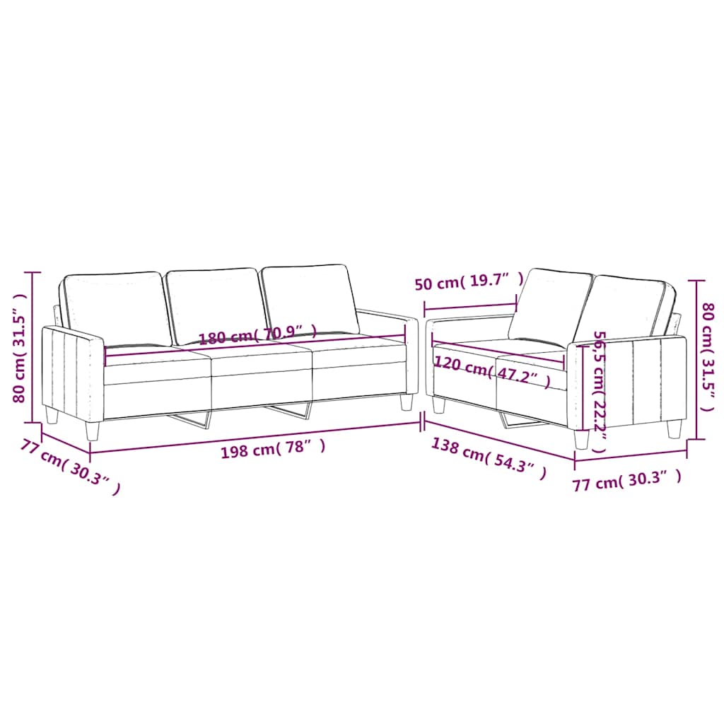 2-dijelni set sofa s jastucima plavi baršunasti